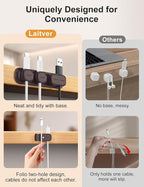 6 Pack Magnetic Cable Clips, Laitver Cord Organizer Holder Strong Adhesive Desk - Image 3