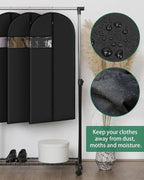 Garment Bags for Hanging Clothes 8 packs Washable Black Suit Bags for Closet - Image 6