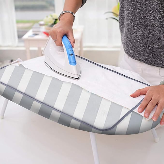 SheeChung 12.5 x 32 Inch Small Ironing Board Cover and Pad, Cotton Cover & - Image 3