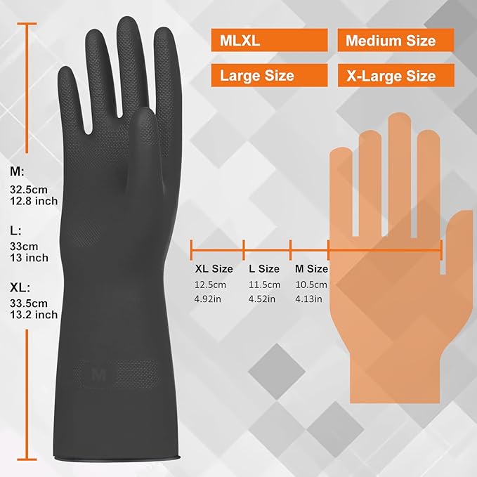 Beieverluck 10 Pairs Chemical Resistant Gloves Large Rubber Cleaning Gloves - Image 2