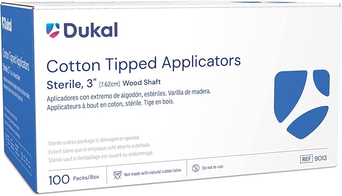 Dukal Cotton Tipped Applicators 3". Pack of 200 Swabsticks Wood Shaft. 100% - Image 2