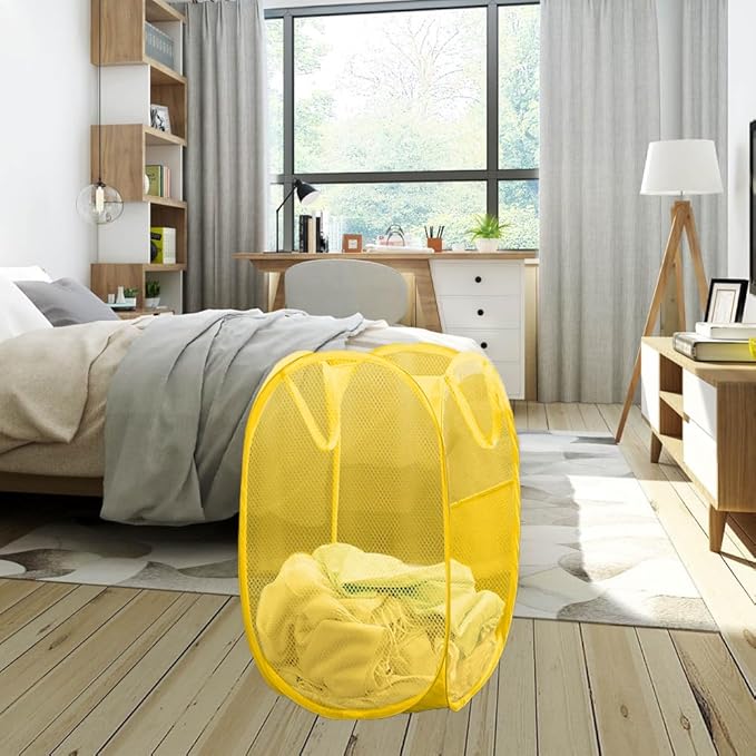 Mesh Pop up Laundry Hamper, Foldable Clothes Hamper Laundry Basket - Image 6