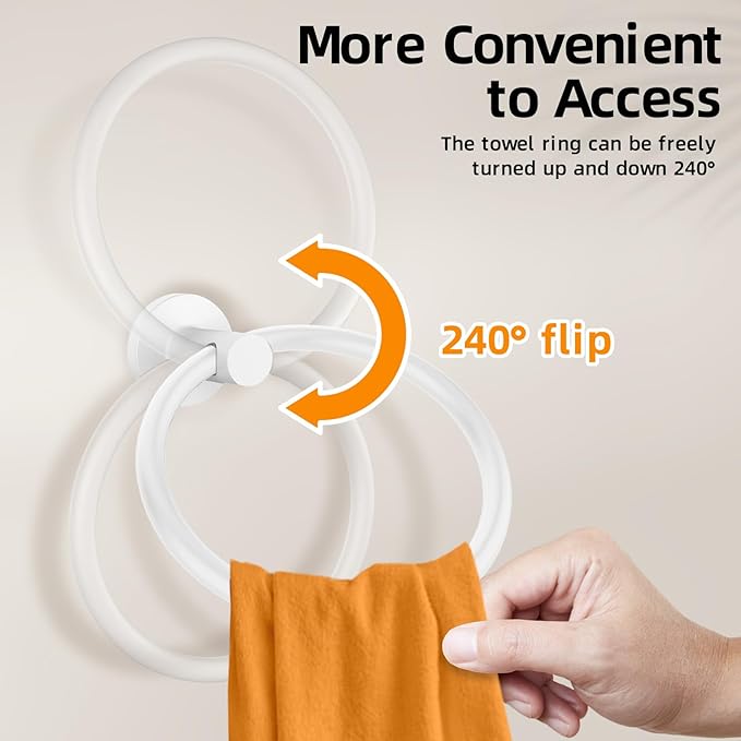 Towel Ring 2Pack, SUS304 Stainless Steel Hand Towel Holder - Image 4