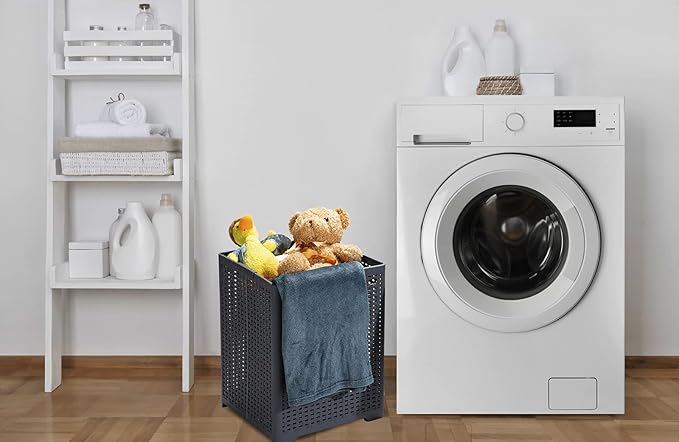 42L Collapsible Plastic Laundry Baskets, Foldable Laundry Hamper - Image 8
