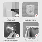 Adhesive Wall Hook, Set Heavy-Duty Thickened self-Adhesive Hook，24Pcs，33lb max - Image 7