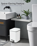 Bathroom Trash Can with Lid, 6 Liter / 1.6 Gallon Small Trash Can with - Image 9