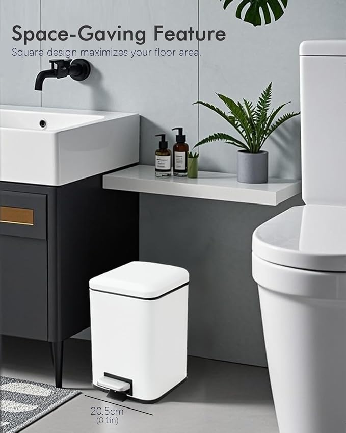 Bathroom Trash Can with Lid, 6 Liter / 1.6 Gallon Small Trash Can with - Image 9