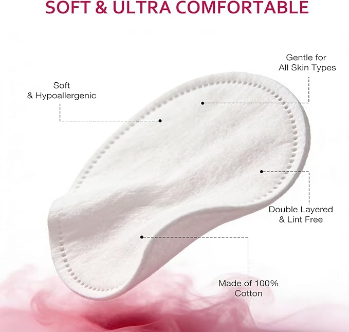600 PCS Cotton Rounds–100 Count-Soft, 100% Pure Cotton Face Pads - Image 2