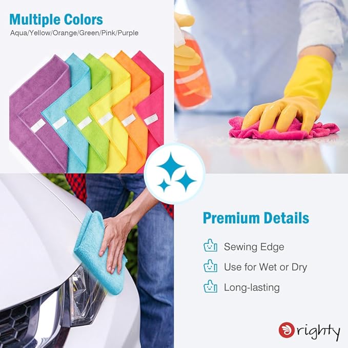 Orighty Microfiber Cleaning Cloth Pack of 24, Microfiber Towels - Image 5