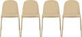 2xhome Parent Modern Stackable Armless Dining Chair | Plastic Shell Seat with Metal Legs | Indoor or Outdoor Use | Home Kitchen Patio (4, Beige, Padded Seat) by 2xhome