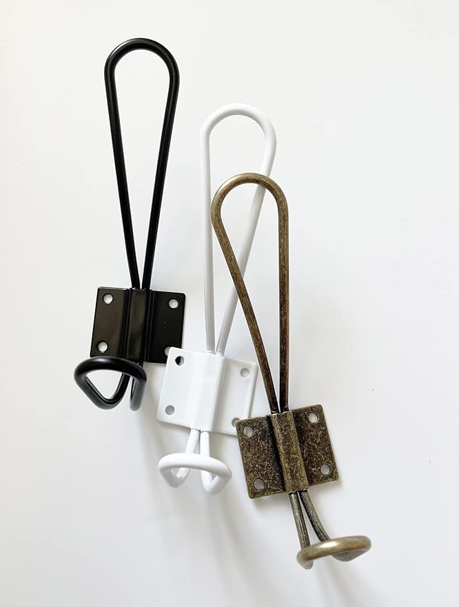 Wire Coat Hooks Heavy Duty, 5 Pack Vintage Wall Hooks Double Metal Hangers - Image 6
