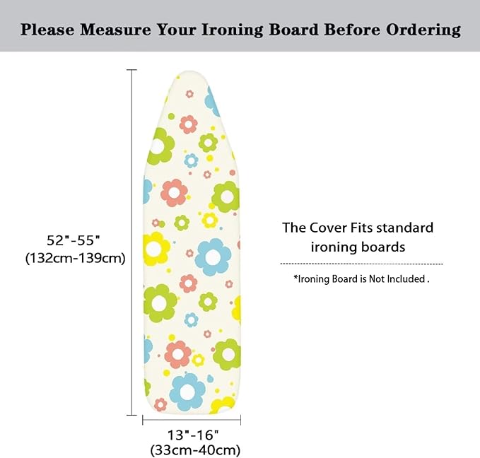 Colorful Hippie Flowers Ironing Board Cover and Pad Soft Fabric Cover - Image 6