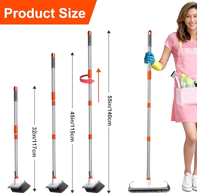 BITOPE Deck Scrub Brush with Long Handle, Heavy Duty Floor Cleaning Brush - Image 8