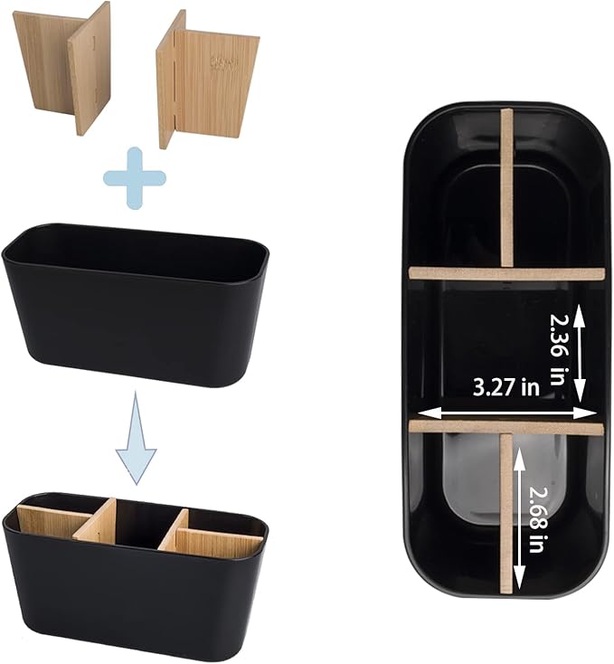 Toothbrush Holders for Bathrooms, Bamboo Tooth Brush Holder - Image 4