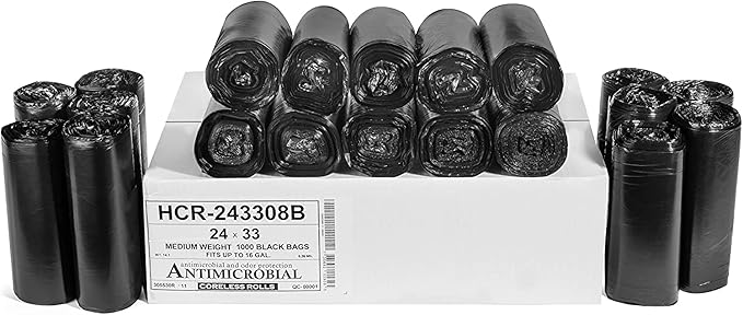 Aluf Plastics 12-16 Gallon Black Trash Bags by AlufPlastics