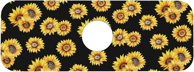 Faucet Draining Mat For Kitchen Sink, Sunflower Flower Black Diatom Mud - Image 7