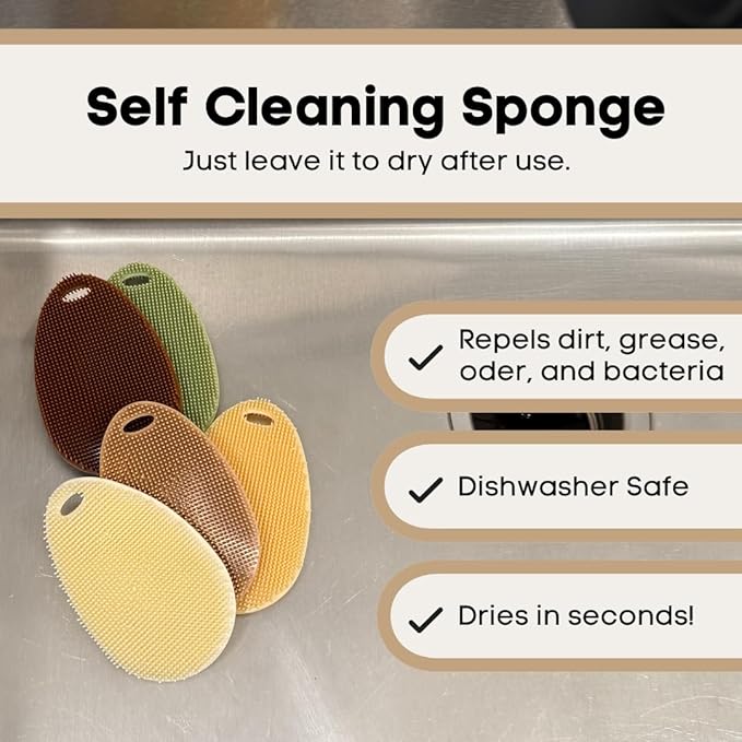 Silicone Sponge Dish Scrubber - Image 7