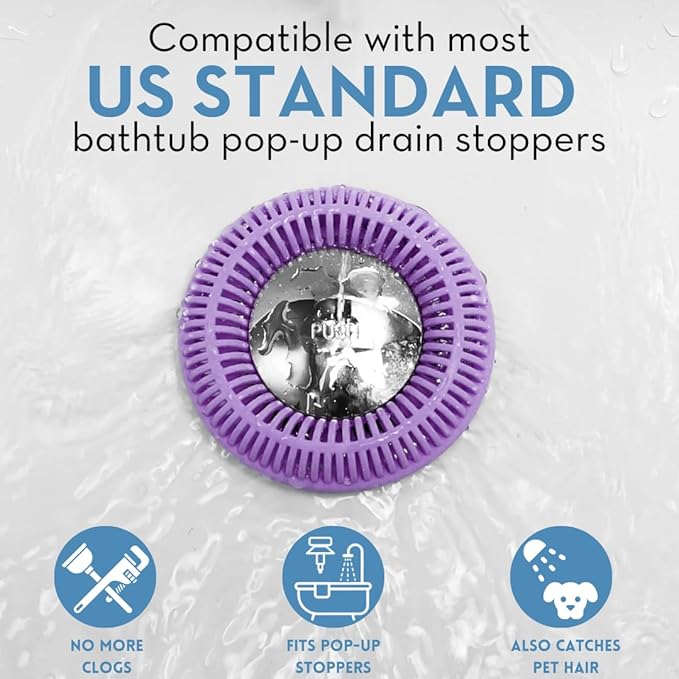 Hair Catcher for Shower Drain & Bathtub – TubRing Pop-Up Drain Protector & - Image 4