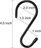 HiGift 24 Pack S Hooks for Hanging, 4-1/2 inch Large Black Vinyl Coated Metal S - Image 2