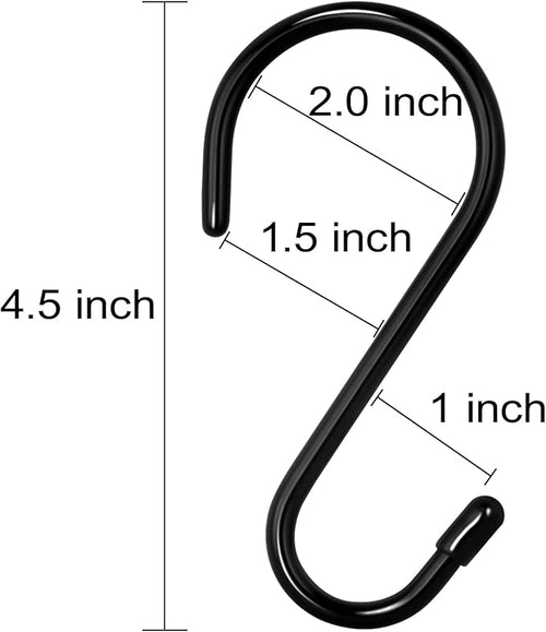 18 Pack Large S Hooks for Hanging, 4-1/2 inch Heavy Duty Rust-Free Closet S Hook - Image 2