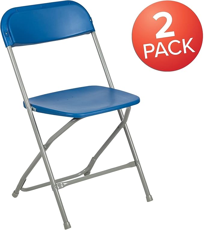 Flash Furniture Hercules™ Series Plastic Folding Chair - Blue - 2 Pack 650LB Weight Capacity Comfortable Event Chair-Lightweight Folding Chair - Image 4