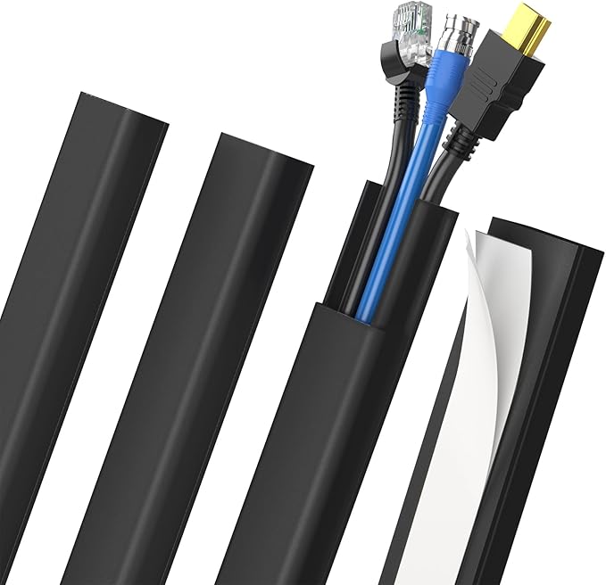Delamu Black Cord Hider, 62.8in TV Cable Hider, Cord Covers by DELAMU