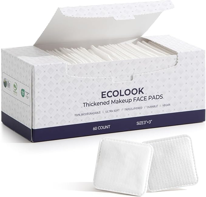 ECOLOOK Triple-Layer Cotton Facial Pads | Textured Exfoliating & Ultra-Soft by Unknown