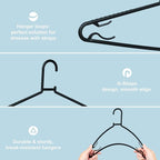 Black Plastic Hangers 50 Pack, Light Weight Durable Clothes Hangers G-Shape - Image 3