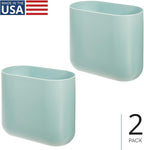 iDesign Small Slim Plastic Bathroom Trash Can, Garbage Can - Image 2