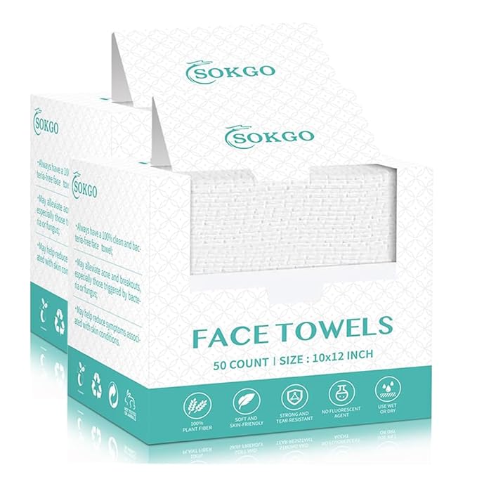 Disposable Face Towels, Facial Cleansing Cloths, Extra Soft Makeup Removing by Loske