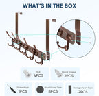 TICONN Over The Door Hooks, 5 Heavy Duty Tri Coat Rack All Metal Coat Hanger - Image 5
