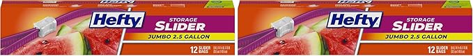 Hefty Slider Jumbo Storage Bags, 2.5 Gallon Size by Hefty