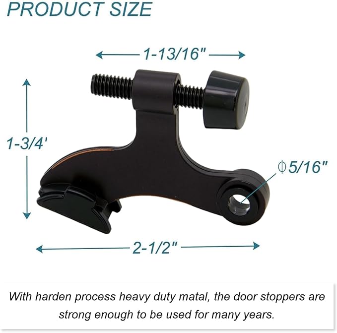 12 Pack Hinge Pin Oil Rubbed Bronze Door Stopper, Adjustable Heavy Duty Hinge - Image 2