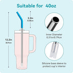 40 oz Straight Metal Straws for 40 oz Stanley Tumbler, Straw for Glass Cups - Image 4