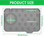 Silicone Sink Faucet Splash Guard Mat, Soap Dish Pad, Drip Catch Sponge Holder - Image 3