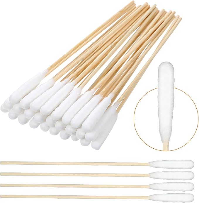 100 PCS Long Cotton Swabs for Dog Ears, 6-Inch Large Cotton Ear Swabs for by Unknown