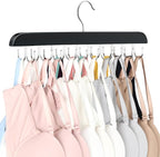 Bra Hanger for Closet, Tank Top Organizer 20 Hooks Capacity Foldable Wood Space by LearnMoreAboutResovo