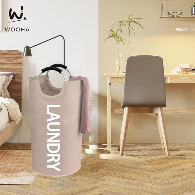 WOOHA 125L Large laundry basket, Collapsible laundry hamper, Tall Clothes - Image 8