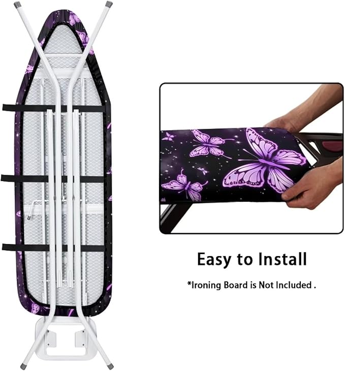 Purple Butterfly Ironing Board Cover Pretective Covers 15 x 54 Heavy Duty Iron - Image 5