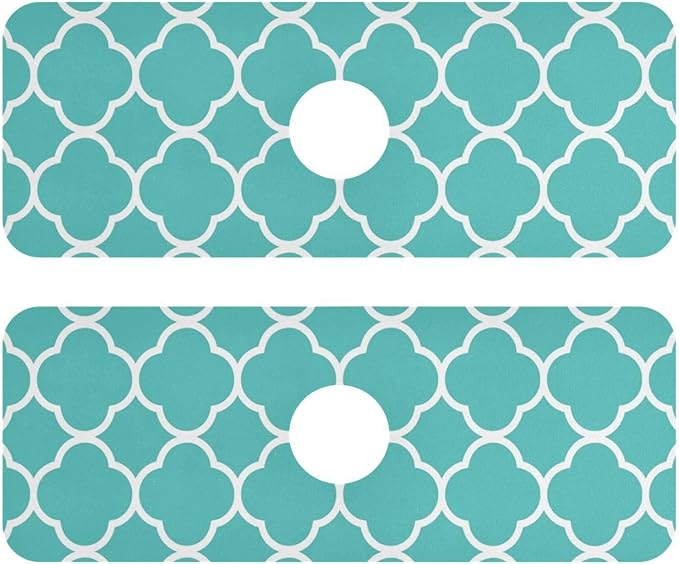 Kitchen Sink Splash Guard 2 PCS 14.7 Inch Sink Faucet Mat Splash Guard by Eyanle