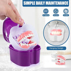 2 Pack Denture Bath Case Cup Box Holder Storage Container - Image 3