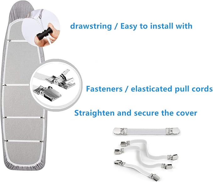 Extra Large Replacement Ironing Board Cover, 61.8x22.8 Inches, Drawstring Design - Image 4