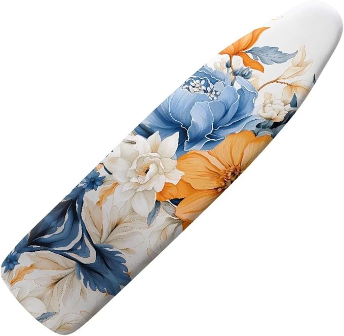 Floral Print Ironing Board Cover and Pad 15x54 Inch Standard Ironing Board Cover by Oamsistay