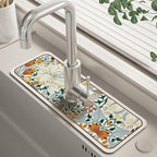 2PCS Fantasy Style Faucet Draining Mat, Faucet Draining Mat by Habysedu