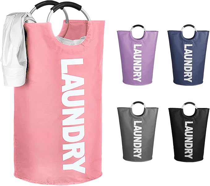 WOOHA 125L Large laundry basket, Collapsible laundry hamper, Tall Clothes by WOOHA