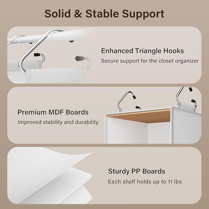Pipishell 6-Shelf Hanging Closet Organizer - Image 8