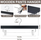 BAGAIL 20 Pack Wooden Pants Hangers - Image 2
