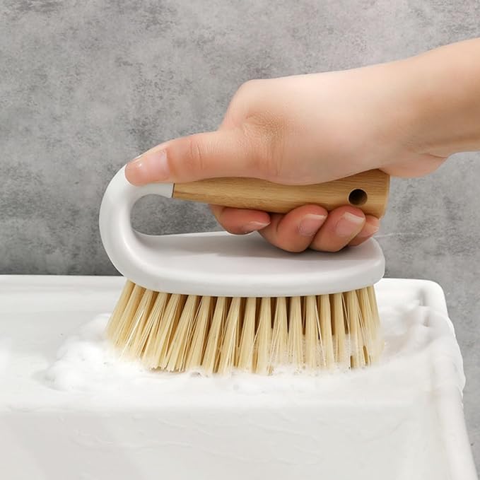 Wooden Handled Brush, Stiff Bristle Gravity Cleaning Brush - Image 5