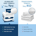 GLIMGLINT Face Towels, Biodegradable Makeup Remover Dry Wipes, Super Soft Clean - Image 4