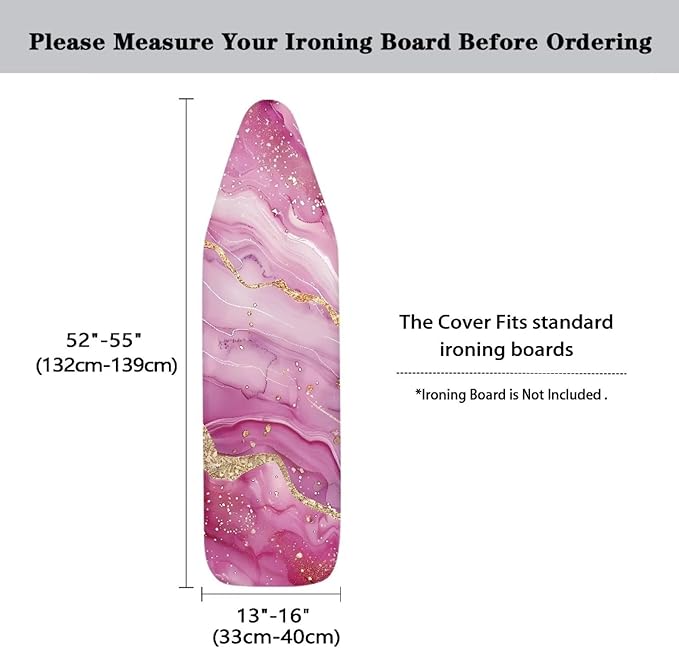 Pink Marble Ironing Board Cover Heat Reflective Anti-dust, Soft Fabric Cover - Image 5